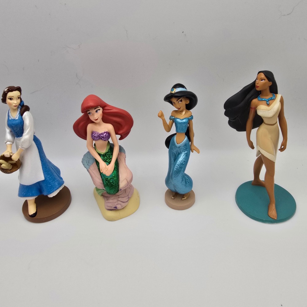 Disney Princess Figurine Set Belle Ariel Jasmine Pocahontas Lot 4 PVC Figures